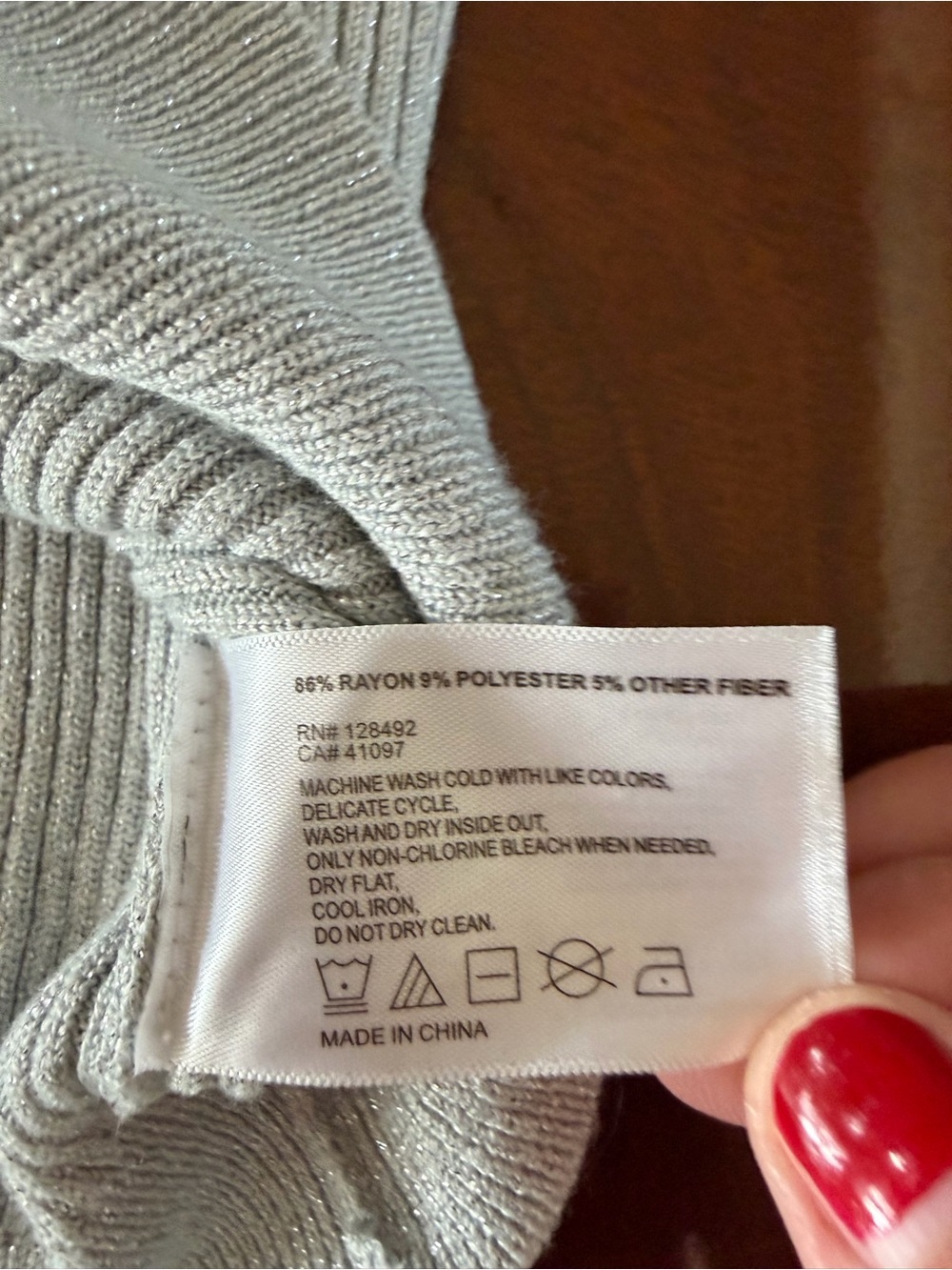 Crewneck Ribbed Sweater - Light Silver Metallic - Picture 5 of 7